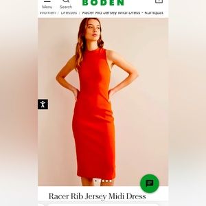 NWOT Boden Racer Rib Jersey Midi dress